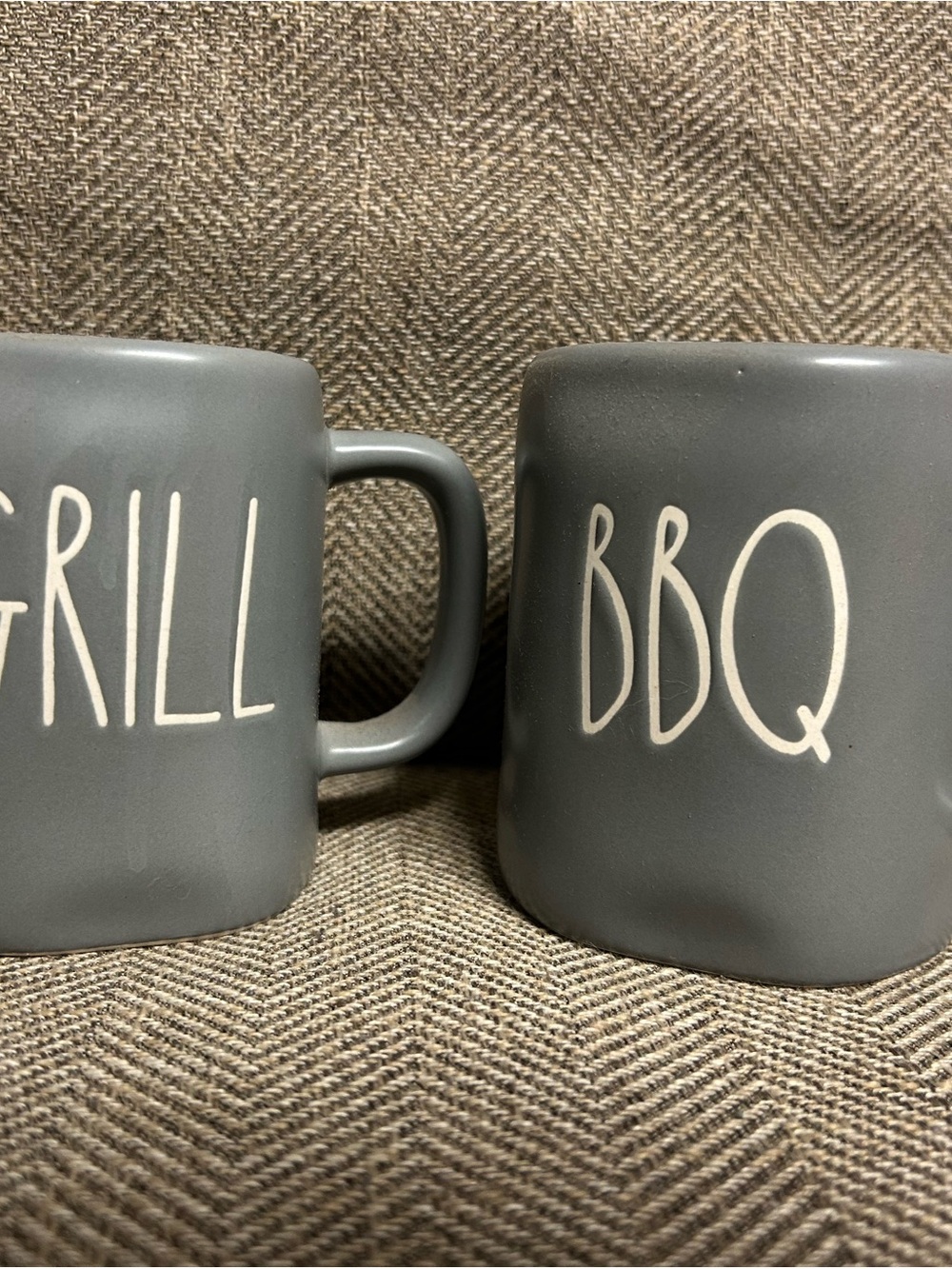 Rae Dunn Gray 'BBQ' Ceramic spice shakers Neutral Home Dining Mug